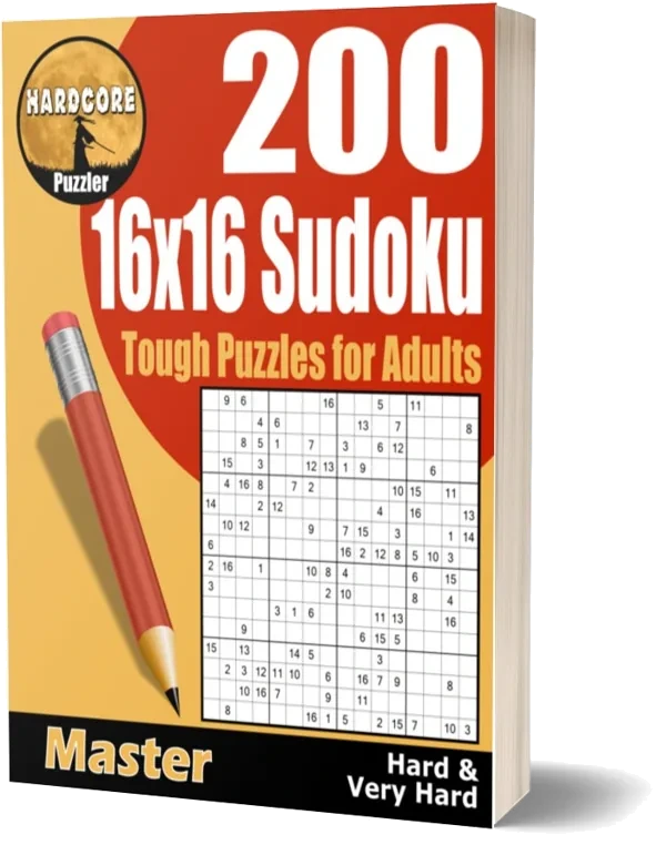 Cover of Hard Core 16x16 Sudoku 200 Tough Puzzles for Adults