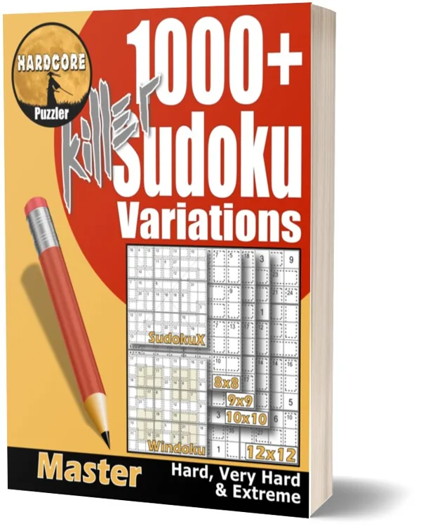 Cover of 1000+ Hard to Extreme Killer Sudoku Puzzle Variants for Adults