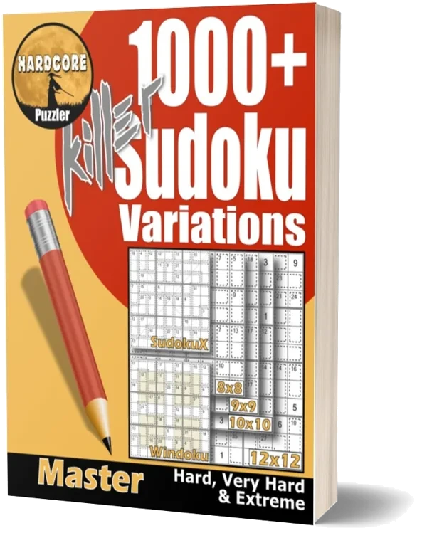 Cover of 1000+ Hard to Extreme Killer Sudoku Puzzle Variants for Adults